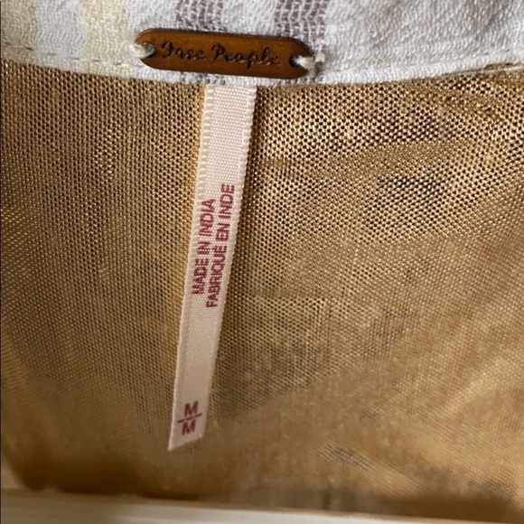 Free People Cutie Plaid Button Down Shirt Top Blouse Dolman Sleeves Ivory .NWT - Picture 2 of 4